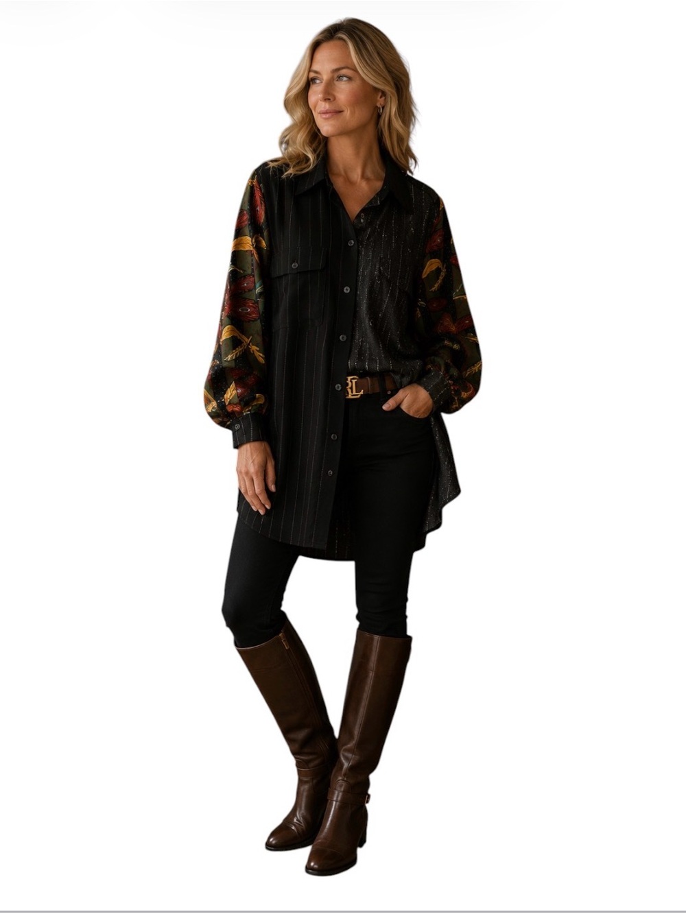 KOOS of Course Woman’s Multicolor Button Down Art to Wear Lagenlook Size 1X